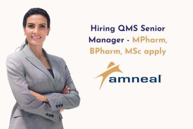Amneal Pharma Job Opening: QMS Senior Manager
