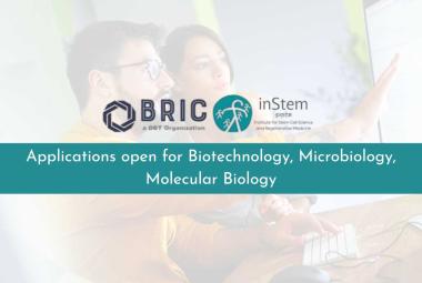 Applications open for Biotechnology, Microbiology, Molecular Biology in Institute for Stem Cell Science and Regenerative Medicine