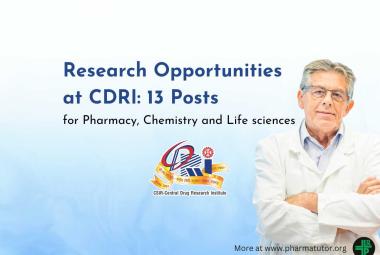 Research Opportunities at CDRI: 13 Posts for Pharmacy, Chemistry and Life sciences