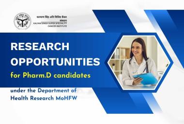 Research opportunities under the Department of Health Research MoHFW for Pharm.D candidates at KSSSCI