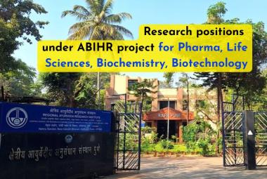 Research positions under ABIHR project for Pharma, Life Sciences, Biochemistry, Biotechnology at RARI