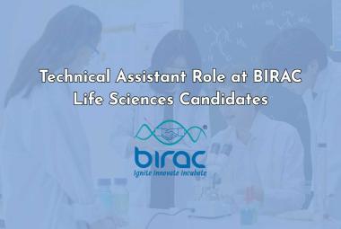 Technical Assistant Role at BIRAC for Life Sciences Candidates