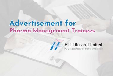 Advertisement for Pharma Management Trainees at HLL Lifecare