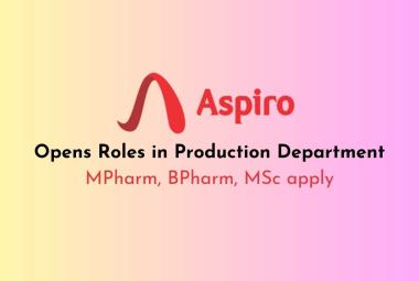 Aspiro Pharma Opens Roles in Production Department