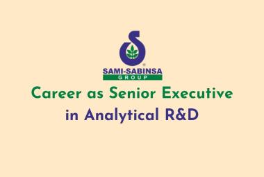 Career as Senior Executive in Analytical R&D at Sami-Sabinsa Group