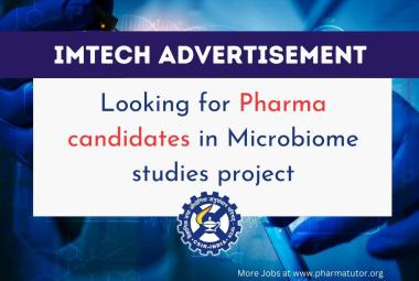 IMTECH looking for Pharma candidates in Microbiome studies project