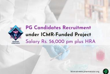 NIPER Recruitment for Post Graduate Candidates under ICMR-Funded Project