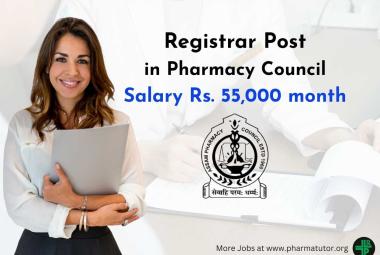 Online applications are invited from pharmacists to work in Pharmacy Council for the post of Registrar