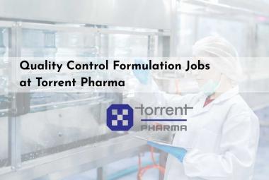 Quality Control Formulation Jobs at Torrent Pharma