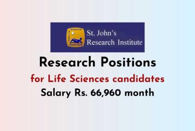 Research positions for Life Sciences candidates at SJRI