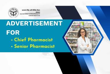 Advertisement for Chief Pharmacist and Senior Pharmacist at Cancer Institute