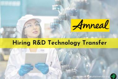 Amneal Pharma Hiring R&D Technology Transfer