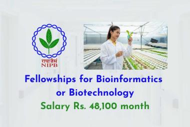 Fellowships for Bioinformatics or Biotechnology at NIPB
