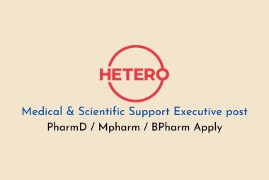 Hetero looking for Medical & Scientific Support Executive