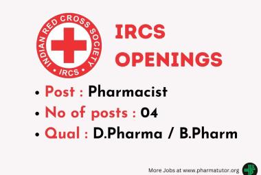 Indian Red Cross Society looking for Pharmacists