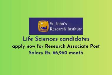 Life Sciences candidates apply now for Research Associate Post at SJRI