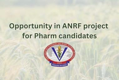 Opportunity in ANRF project for Pharm candidates at GADVASU