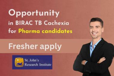 Opportunity in BIRAC TB Cachexia for Pharma candidates at SJRI