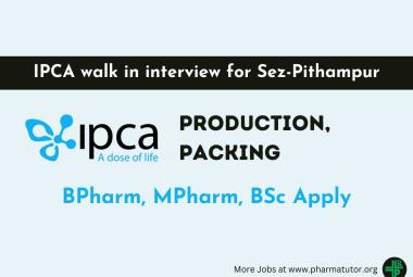 Production and Packing Jobs at Ipca Laboratories