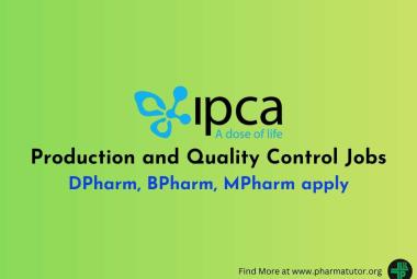 Production and Quality Control Jobs at Ipca Laboratories