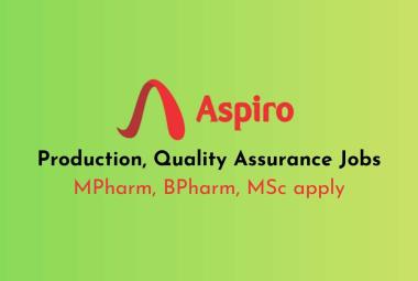 Pharmaceutical Production, Quality Assurance hiring at Aspiro Pharma