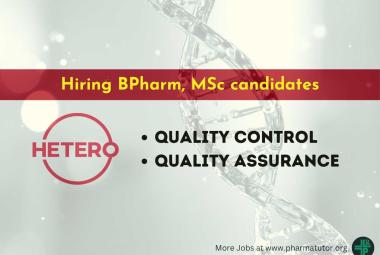 Quality Control and Quality Assurance Jobs at Hetero Labs