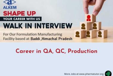 Shape your Career with Alkem Laboratories in QA, QC, Production