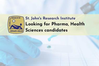 St. John's Research Institute looking for Pharma, Health Sciences