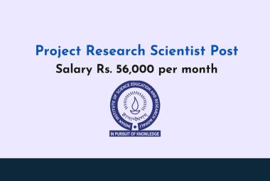 Applications are invited for Project Research Scientist at IISER