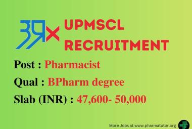 Career for Pharmacist at State Government Undertaking Corporation, UPMSCL