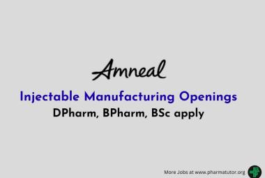 Injectable Manufacturing Openings in Amneal Pharmaceuticals