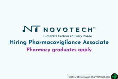 Novotech Hiring Pharmacovigilance Associate