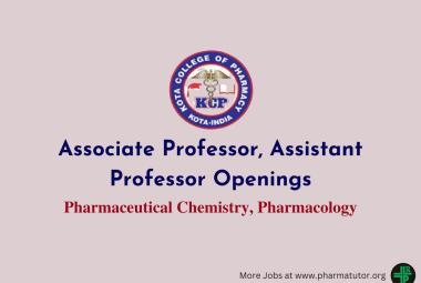 Openings for Pharma Associate and Assistant Professor at Kota College of Pharmacy