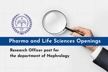 Pharma and Life Sciences Openings at Christian Medical College