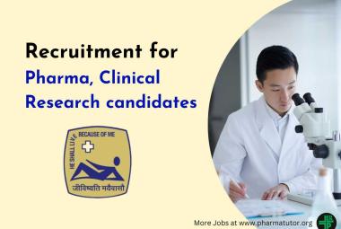 Recruitment for Pharma, Clinical Research candidates at SJRI