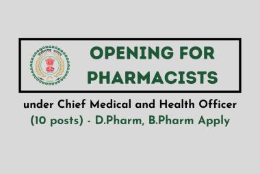 Recruitment for Pharmacists under Office of the CMHO