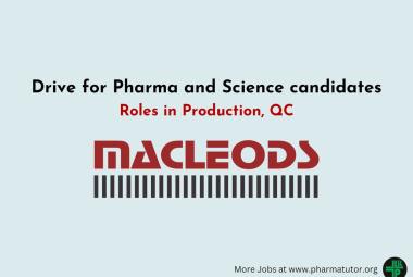 Walk In Drive for Pharma and Science candidates in Macleods
