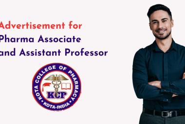 Advertisement for Pharma Associate and Assistant Professor at Kota College of Pharmacy