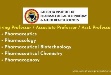 Advertisement for Professor, Associate Professor, Assistant Professor at CIPT & AHS