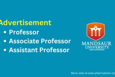 Advertisement for Professor, Associate Professor, Assistant Professor at Mandsaur University