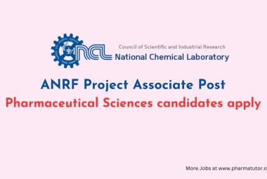 ANRF Project Associate Post at CSIR-NCL