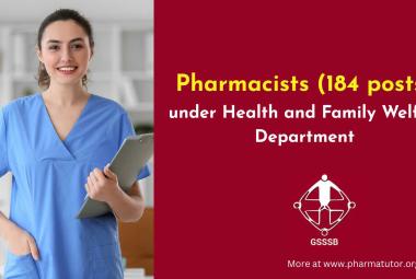 Apply Online for post of Pharmacists under Health and Family Welfare Department, GSSSB