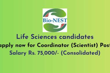 BioNEST Bioincubation Centre invites applications from Life Sciences candidates