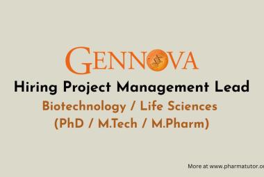 Gennova Biopharmaceuticals Hiring Project Management Lead