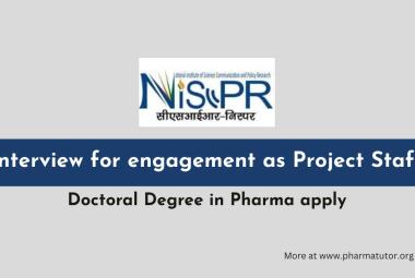 Interview for engagement as Project Staff at NIScPR