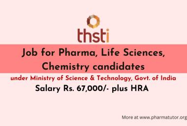Job for Pharma, Life Sciences, Chemistry candidates at THSTI