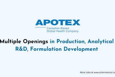 Multiple Openings in Production, Analytical R&D, Formulation Development at Apotex Inc