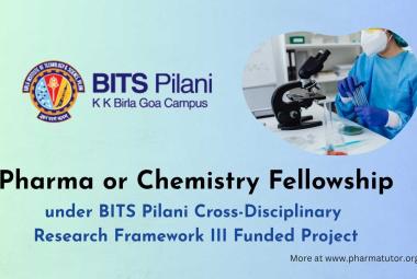Pharma or Chemistry Fellowship under BITS Pilani Cross-Disciplinary Research Framework III Funded Project