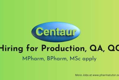 Production, Quality Control and Quality Assurance Jobs at Centaur