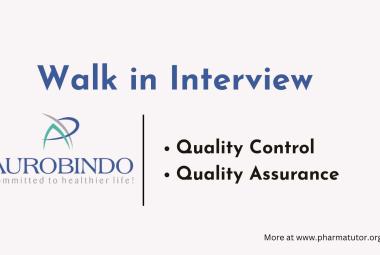 Quality Control and Quality Assurance Jobs at Aurobindo Pharma